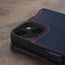 Camera cutout on the Navy Blue Leather Wallet Case for iPhone 15