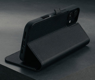 Black Leather Case for iPhone 16 Plus
