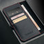 Card slots inside the Black with Red Detail Leather Case for Galaxy S25 Edge