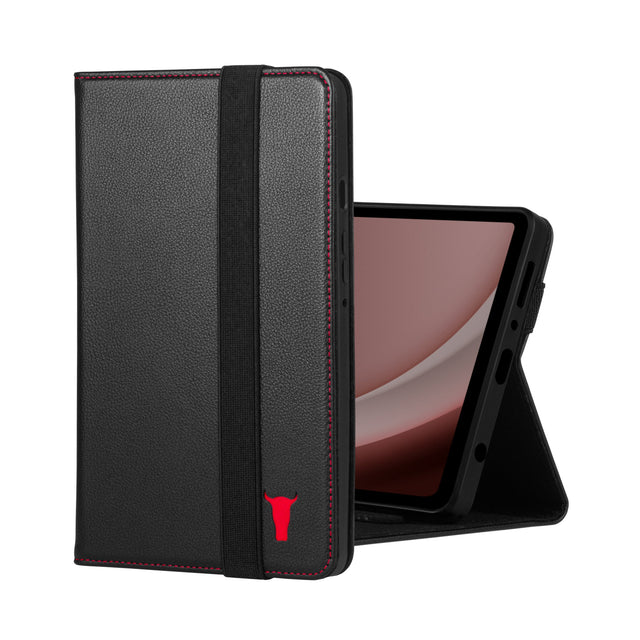 Black with Red Stitching Leather Case for Samsung Galaxy Tab A9
