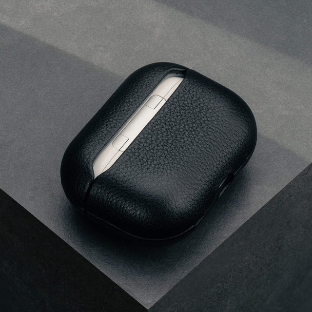 Back of the Black Leather AirPods Pro (3rd Gen) Case
