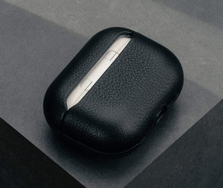 Back of the Black Leather AirPods Pro Case Cover (1st & 2nd Generation)