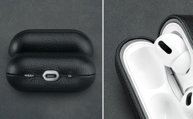 Coque en Cuir pour Apple AirPods Pro (2e et 1re génération) Feature Focus