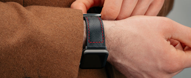 Bracelet en cuir pour Apple Watch et Watch Ultra Feature Focus