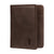 Portefeuille en cuir pour homme (avec protection RFID) - Marron Foncé