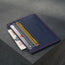 Navy Blue Leather Credit Card Holder with card slots and notes compartment