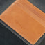 Front of the Tan Leather Credit Card Holder with 3 card slots