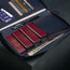 4 passports, cards and travel documents in the Navy Blue Family Travel Wallet