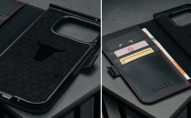 Coque en Cuir pour Google Pixel 10 Pro Fold Feature Focus