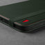 Slim profile of the Green with Red Detail Leather Case for Apple iPad (10th Generation)