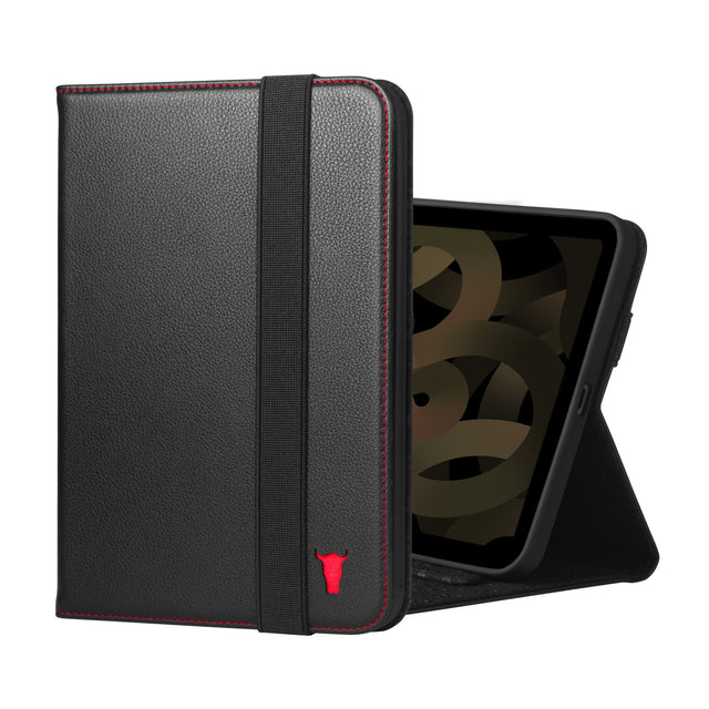 Black with Red Detail Leather Case for Apple iPad Mini 8