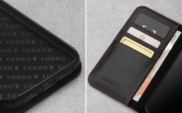 Coque en Cuir pour iPhone 11 (avec fonction support) Feature Focus