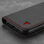 Black Leather (with Red Stitching) Stand Case for iPhone 12 Pro