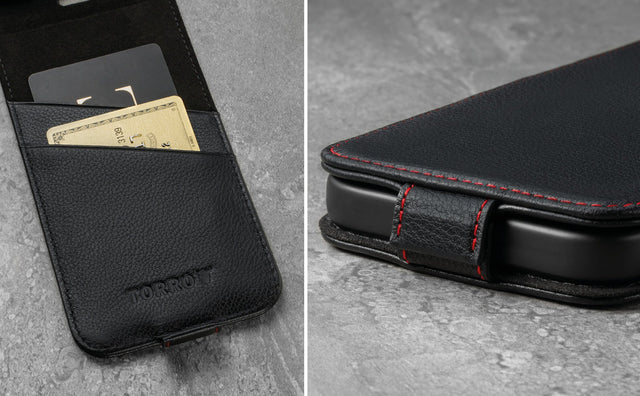 Coque à rabat en Cuir pour iPhone 13 (chargement MagSafe) Feature Focus
