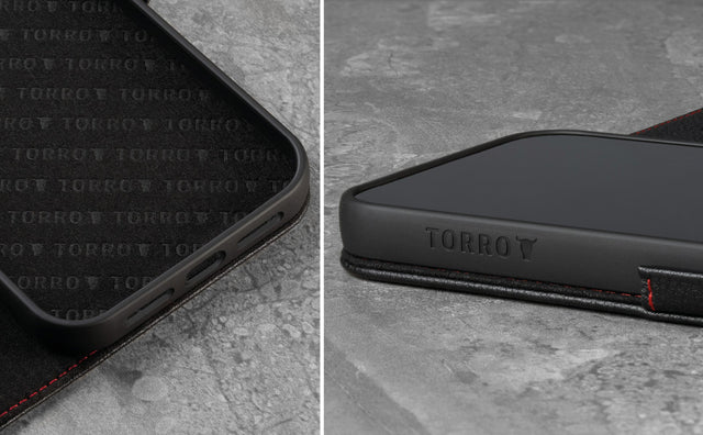 Coque en Cuir pour iPhone 13 Pro (avec fonction support) Feature Focus