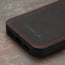 Black with Red Detail Leather Bumper Case for iPhone 15 Plus