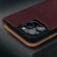 Camera cutout on the Maroon Nubuck Leather Case (with detachable cover) for iPhone 15 Pro Max