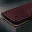 Maroon Nubuck Leather Case (with detachable cover) for iPhone 15 Pro