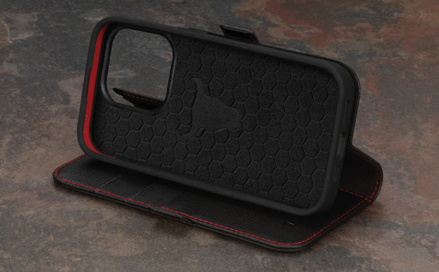 Coque en Cuir pour iPhone 15 Pro Max en cuir (chargement MagSafe) Feature Focus