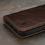 Dark Brown Leather Wallet Case for iPhone 15