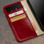 Card slots inside the Red Leather Wallet Case for iPhone 15