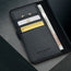 Card slots inside the Black Leather Case for iPhone 16 Plus