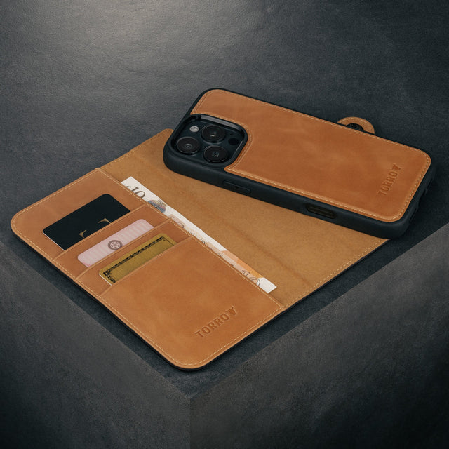Coque Détachable en Cuir pour iPhone 16 Pro (MagSafe)