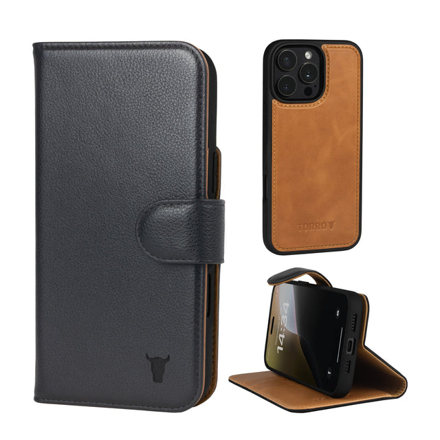 Coque Détachable en Cuir pour iPhone 16 Pro (MagSafe)