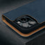 Camera cutout on the Blue Nubuck Leather Case (with detachable cover) for iPhone 16 Pro Max