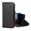 Black Leather with Red Detail Leather Case for iPhone 16 Pro Max