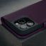 Camera cutout on the Purple Leather Case for iPhone 16 Pro