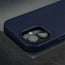 Camera cutout on the Blue Leather Slimline Bumper Case for iPhone 16