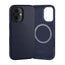 Blue Leather Slimline Bumper Case for iPhone 16