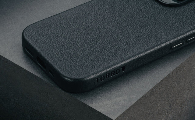 Coque en Cuir pour iPhone 16 - Mince pare-chocs (compatible MagSafe) Feature Focus