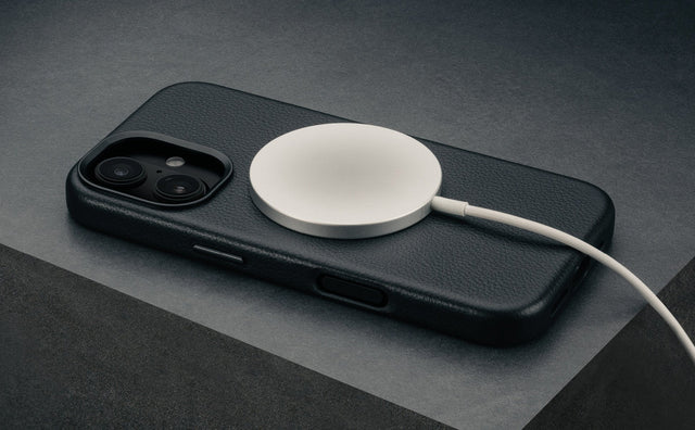 Coque en Cuir pour iPhone 16 - Mince pare-chocs (compatible MagSafe) Feature Focus