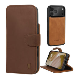 Nubuck Dark Brown Detachable Case for iPhone 17 Pro