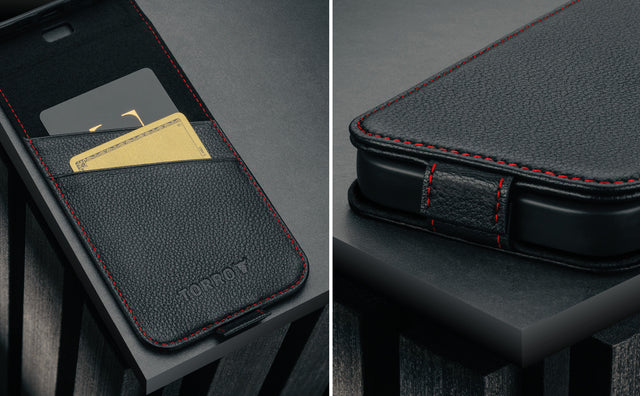 Coque portefeuille en Cuir pour iPhone 17 Pro (chargement MagSafe) Feature Focus