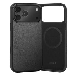 Slimline Black Leather Bumper Case for iPhone 17 Pro Max