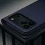 Camera cutout on the Navy Blue Leather Case (with Red Stitching) for iPhone 17 Pro Max
