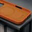 Microfibre lined frame of the Slimline Orange Leather Bumper Case for iPhone 17 Pro