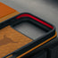 Microfibre lined frame of the Stand function of the Orange Leather Case for iPhone 17 Pro Max