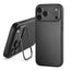 Black Leather Bumper Case (with Camera Stand) for iPhone 18 Pro / 17 Pro