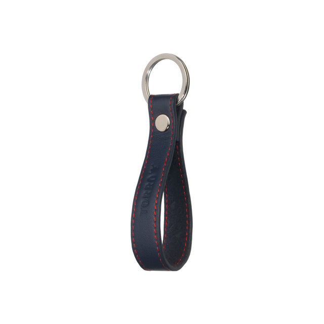 Navy Blue Leather (with Red Stitching) Keyring