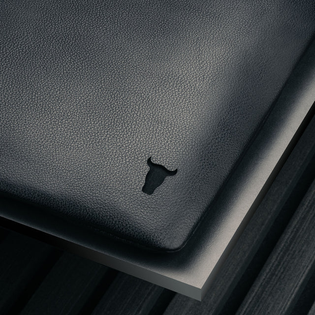 Noir Housse d'ordinateur portable en cuir avec fermeture zippée