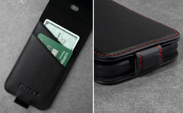 Coque à Rabat en Cuir pour iPhone SE et iPhone 8/7 Feature Focus