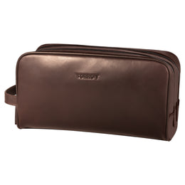 Dark Brown Leather Wash Bag