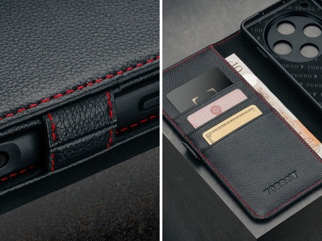 Coque en Cuir pour Oppo Find X8 Pro Feature Focus