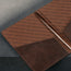 Close up on the microfibre lining of the Dark Brown Leather Passport holder