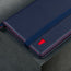 Close up of the Navy Blue Leather (with Red Stitching) Passport holder