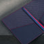 Microfibre lining of the Navy Blue Leather (with Red Stitching) Passport holder